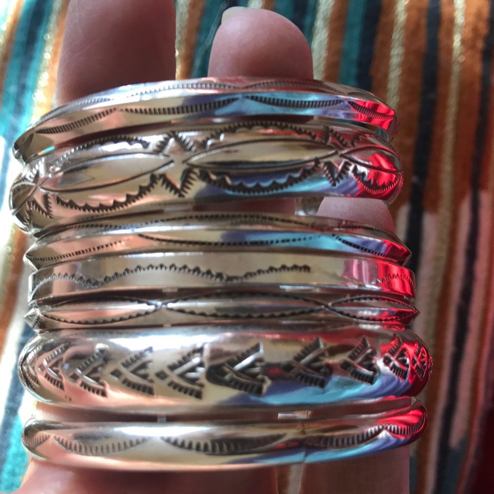 sOLD Native American Sterling bangles - Picture 11 of 15